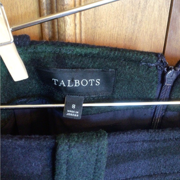 Talbots 8 wool, lined back zip mini Fall & winter plaid skirt - Picture 2 of 6